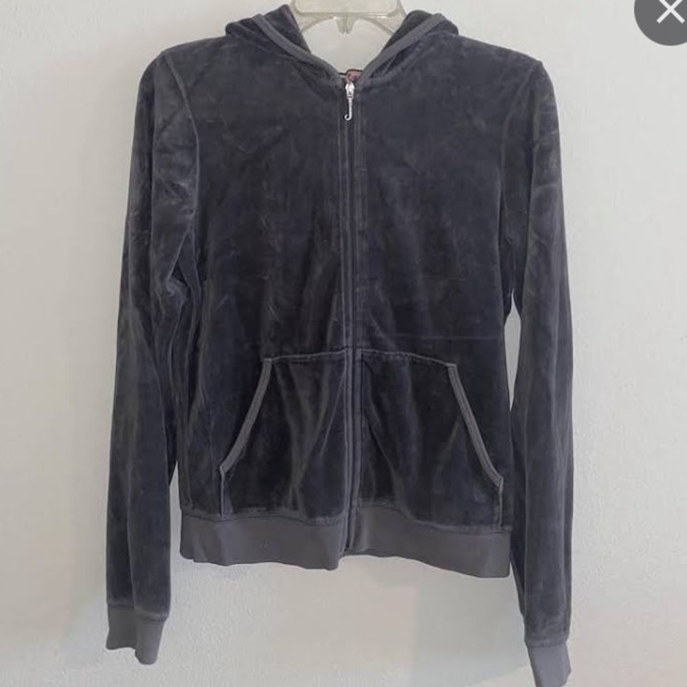 Juicy couture grey velour hoodie
